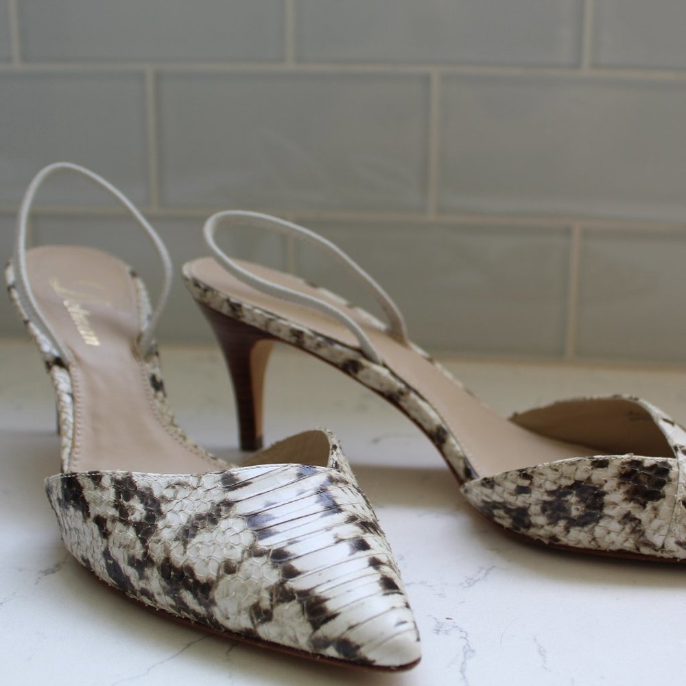 vintage delman slingback pointed snake skin toes - Picture 2 of 3